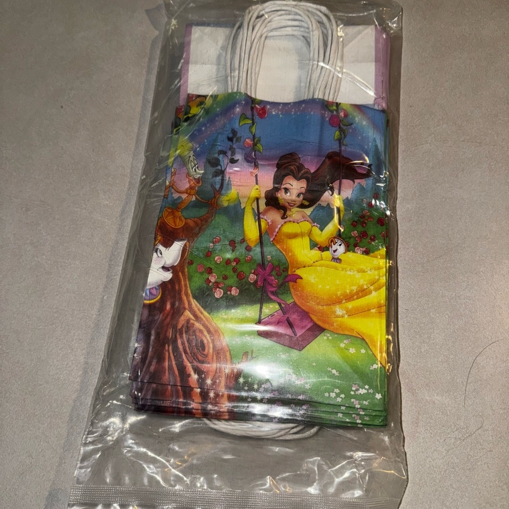 NWT Vintage Disney Party Bags Beauty and the Beast 90s